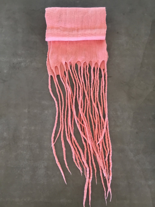 Salmon Pink Capi Taiana Design Felted Merino Wool Dreadlocks textiles handmade women